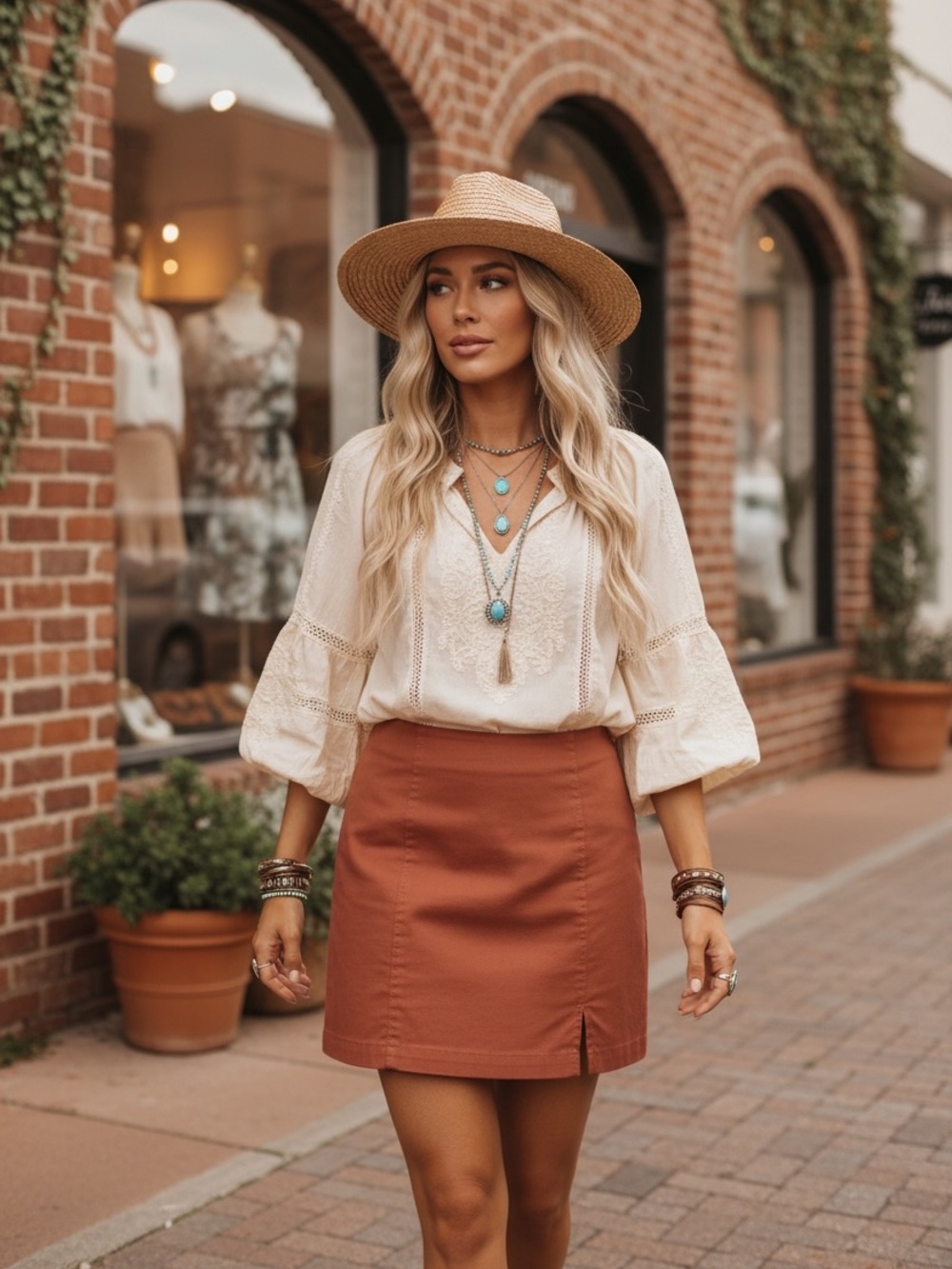 HYFVE Burnt Orange Cotton Mini Skirt | Size S #78